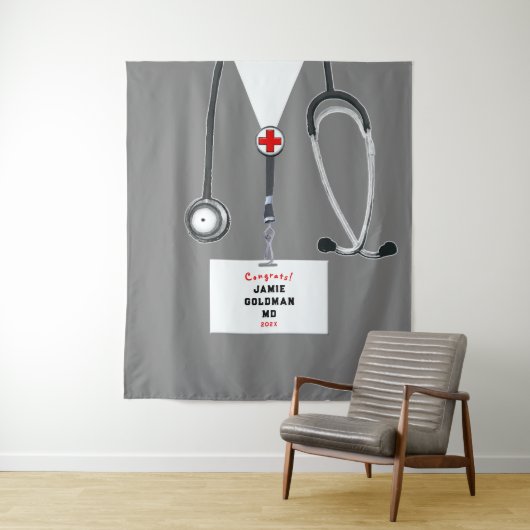 Ärztliche Abschluss Glückwunsch Wandteppich (Beispiel)