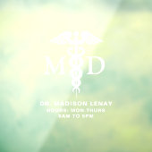 Ärztliche Ärztin/Ärztin Caduceus Geschäftszeiten Fensteraufkleber (Blatt 3)