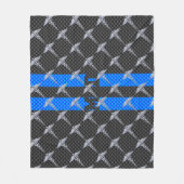 Ärztliche Ärztin MD Caduceus an blauen Streifen Fleecedecke (Vorderseite)