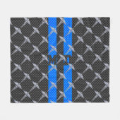 Ärztliche Ärztin MD Caduceus an blauen Streifen Fleecedecke (Vorderseite (Horizontal))