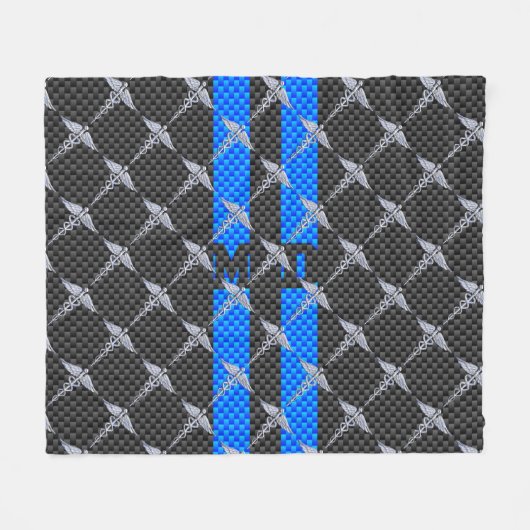Ärztliche Ärztin MD Caduceus an blauen Streifen Fleecedecke (Vorderseite (Horizontal))