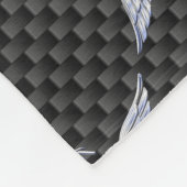 Ärztliche Ärztin MD Caduceus an blauen Streifen Fleecedecke (Ecke)