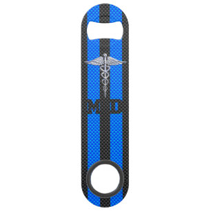 Ärztliche Ärztin MD Caduceus auf Carbon Fibre Deco Speed Flaschenöffner