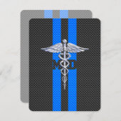 Ärztliche Ärztin MD Caduceus auf Carbon Fibre Prin (Vorne/Hinten)