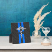 Ärztliche Ärztin MD Caduceus auf Carbon Fibre Prin Fotoplatte (InSitu)