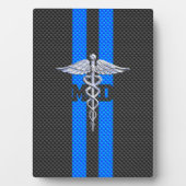 Ärztliche Ärztin MD Caduceus auf Carbon Fibre Prin Fotoplatte (Vorderseite)