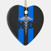 Ärztliche Ärztin MD Kadukeus Karbon Faserstreifen  Keramik Ornament (Rechts)