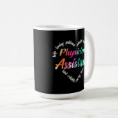 Ärztliche Assistentin Herz Word Cloud Watercolor Kaffeetasse (VorderseiteRechts)