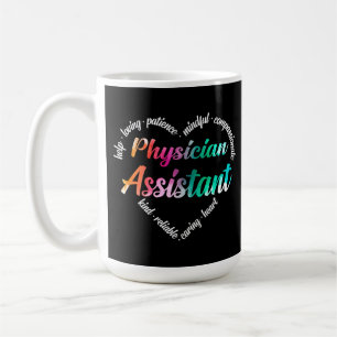 Ärztliche Assistentin Herz Word Cloud Watercolor Kaffeetasse