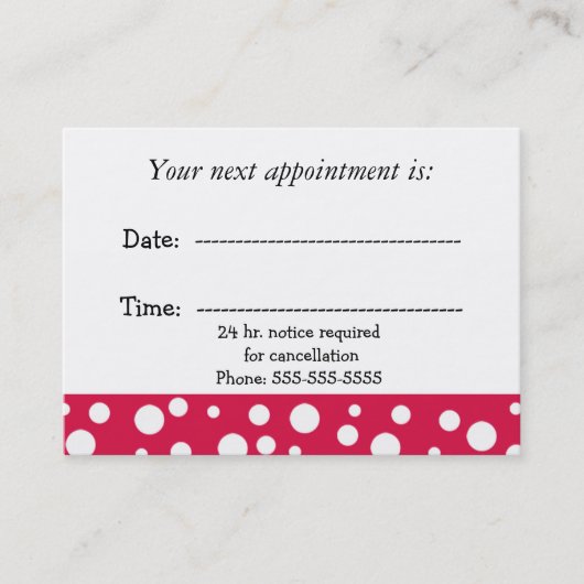 Ärztliche Benennung in Rot und Weiß Terminkarte (Vorderseite)