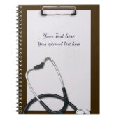 Ärztliche Braunwand-Zwischenablage mit Stethoskop Notizblock (Vorderseite)