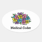 Ärztliche Coder Blooms2 Ovaler Aufkleber (Vorderseite)