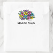 Ärztliche Coder Blooms2 Ovaler Aufkleber (Tasche)