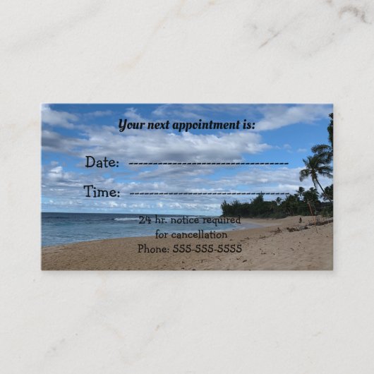 Ärztliche Ernennung am Strand Terminkarte (Vorderseite)