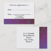 Ärztliche Ernennung Moderne Blumenpraxis Terminkarte (Vorne/Hinten)