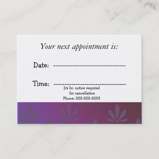 Ärztliche Ernennung Moderne Blumenpraxis Terminkarte (Vorderseite)