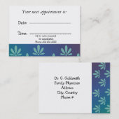 Ärztliche Ernennung Moderne Blumenpraxis Terminkarte (Vorne/Hinten)