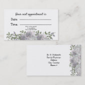 Ärztliche Ernennung von White Mauve Floral Terminkarte (Vorne/Hinten)
