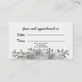 Ärztliche Ernennung von White Mauve Floral Terminkarte (Vorderseite)