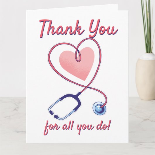 Ärztliche Herz Stethoskop Krankenpflege Krankenpfl Dankeskarte (Vorderseite)