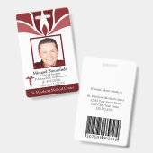 Ärztliche ID des Mitarbeiters des Custom Burgundy  Ausweis (Vorder- & Rückseite)
