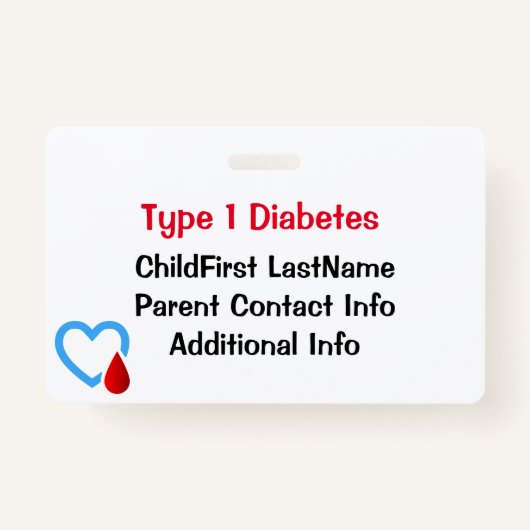 Ärztliche Notdiabetes-Bewusstsein Ausweis (Vorderseite)