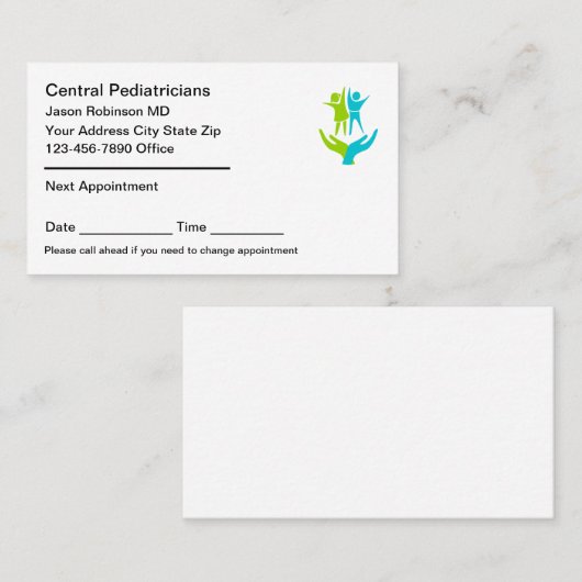 Ärztliche Personalausweise Terminkarte (Vorne/Hinten)