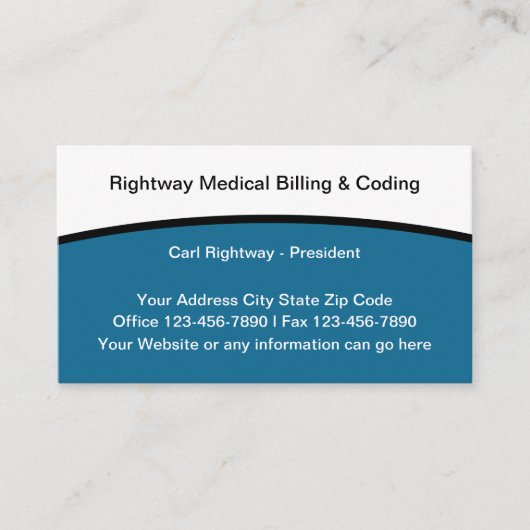 Ärztliche Rechnung und Dienstleistungen im Bereich Visitenkarte (Vorderseite)