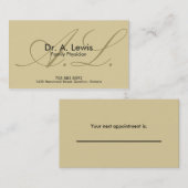 Ärztliche und medizinische Visitenkarte - Monogram Terminkarte (Vorne/Hinten)