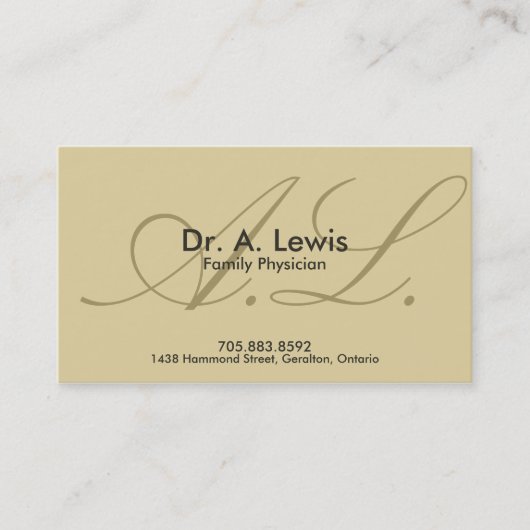 Ärztliche und medizinische Visitenkarte - Monogram Terminkarte (Vorderseite)