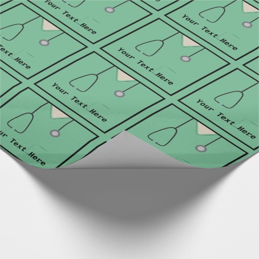 Ärztliche Untersuchung Ärztin Krankenschwester Grü Geschenkpapier (Ecke)