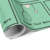 Ärztliche Untersuchung Ärztin Krankenschwester Grü Geschenkpapier (Rolleneckpunkt)