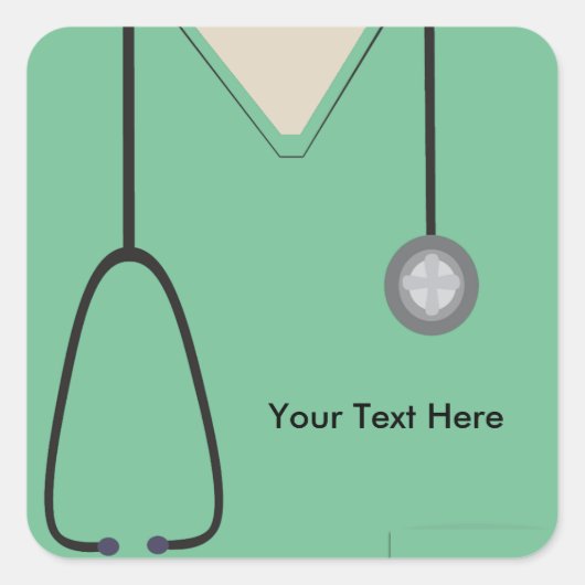 Ärztliche Untersuchung Ärztin Krankenschwester Lei Quadratischer Aufkleber (Vorderseite)