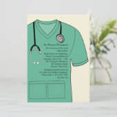 Ärztliche Untersuchungen Grüner Abschluss Einladun Einladung (Stehend Vorderseite)