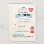 ärztliche Verschreibung Dr. Retiring Party Medical Einladung (Vorne/Hinten)