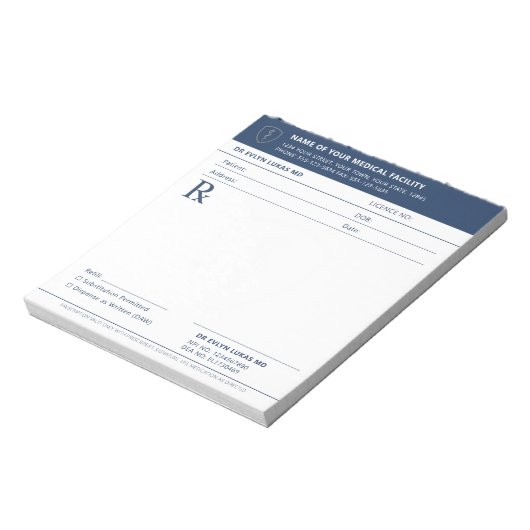 ärztliche Verschreibung Notizblock (Rotiert)