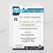 ärztliche Verschreibung Pad Birthday Einladung (Vorderseite)