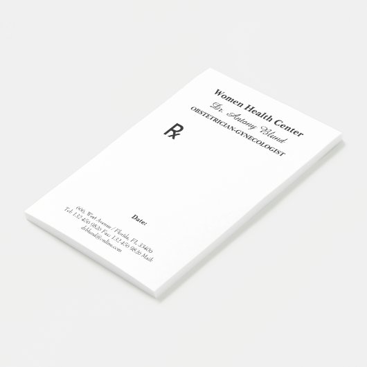 ärztliche Verschreibung Rezept Post-it Klebezettel (angewinkelt)