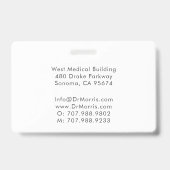 Ärztliche Visitenkarte Ausweis (Rückseite)