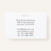 Ärztliche Visitenkarte Ausweis (Rückseite)