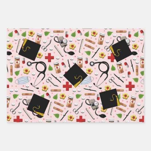Ärztlicher Abschluss Geschenkpapier Set (Vorderseite 2)