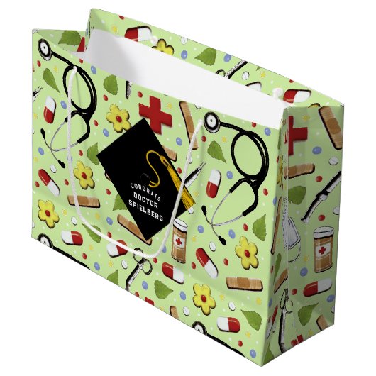 Ärztlicher Abschluss Große Geschenktüte (Vorderseite Schrägansicht)