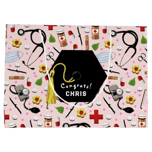 Ärztlicher Abschluss Große Geschenktüte (Rückseite)