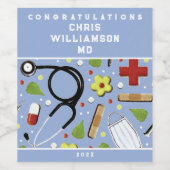 Ärztlicher Abschluss Weinetikett (Einzelnes Label)