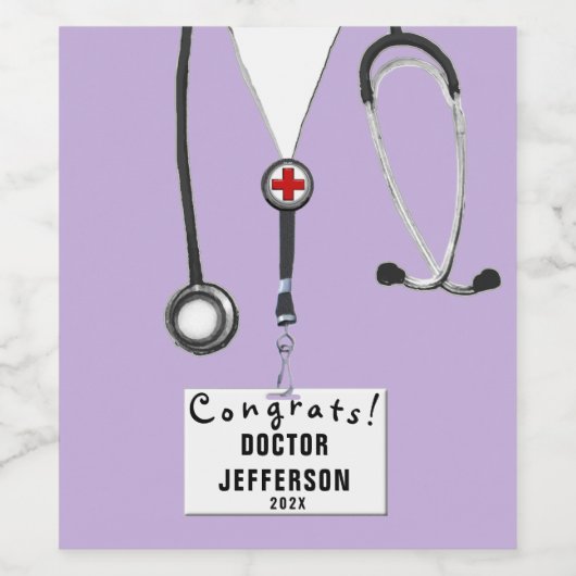 Ärztlicher Abschluss Weinetikett (Einzelnes Label)