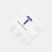 Ärztlicher Arzt Caduceus Beruflicher Name Blau Serviette (Ecke)