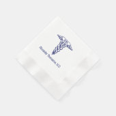 Ärztlicher Arzt Caduceus Beruflicher Name Blau Serviette (Ecke)