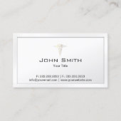 Ärztlicher Arzt Elegante weiße Grenze Visitenkarte (Vorderseite)