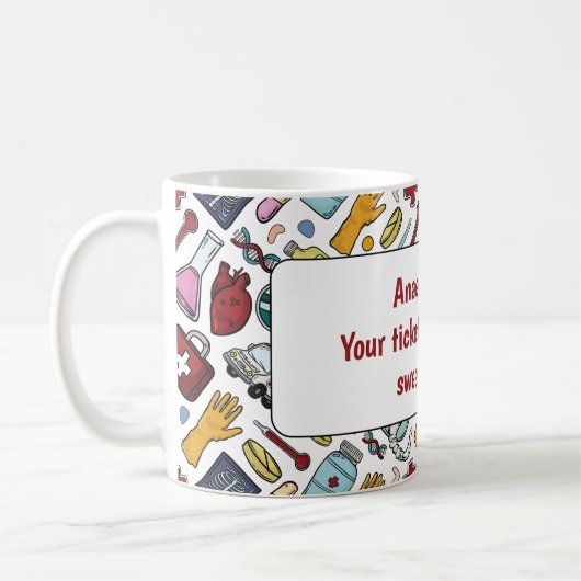Ärztlicher Arzt für Anästhesistin Mustergeschenk Kaffeetasse (Links)