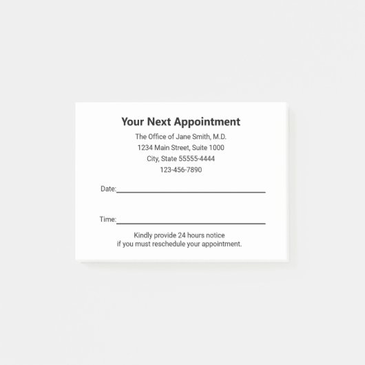 Ärztlicher Arzt Ihre nächste Erinnerung Post-it Klebezettel (Vorderseite)